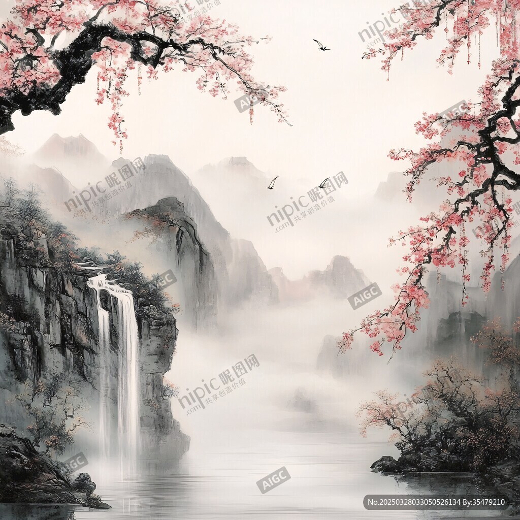 春日山水間的爛漫景致