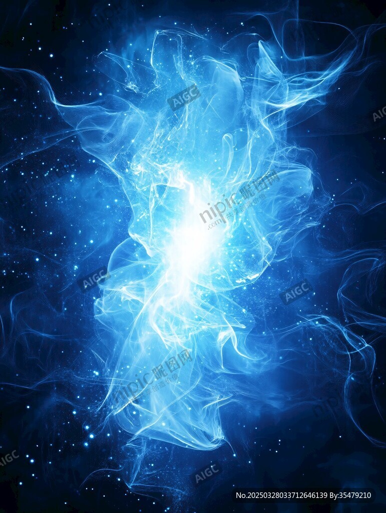 藍色神秘能量星云幻景