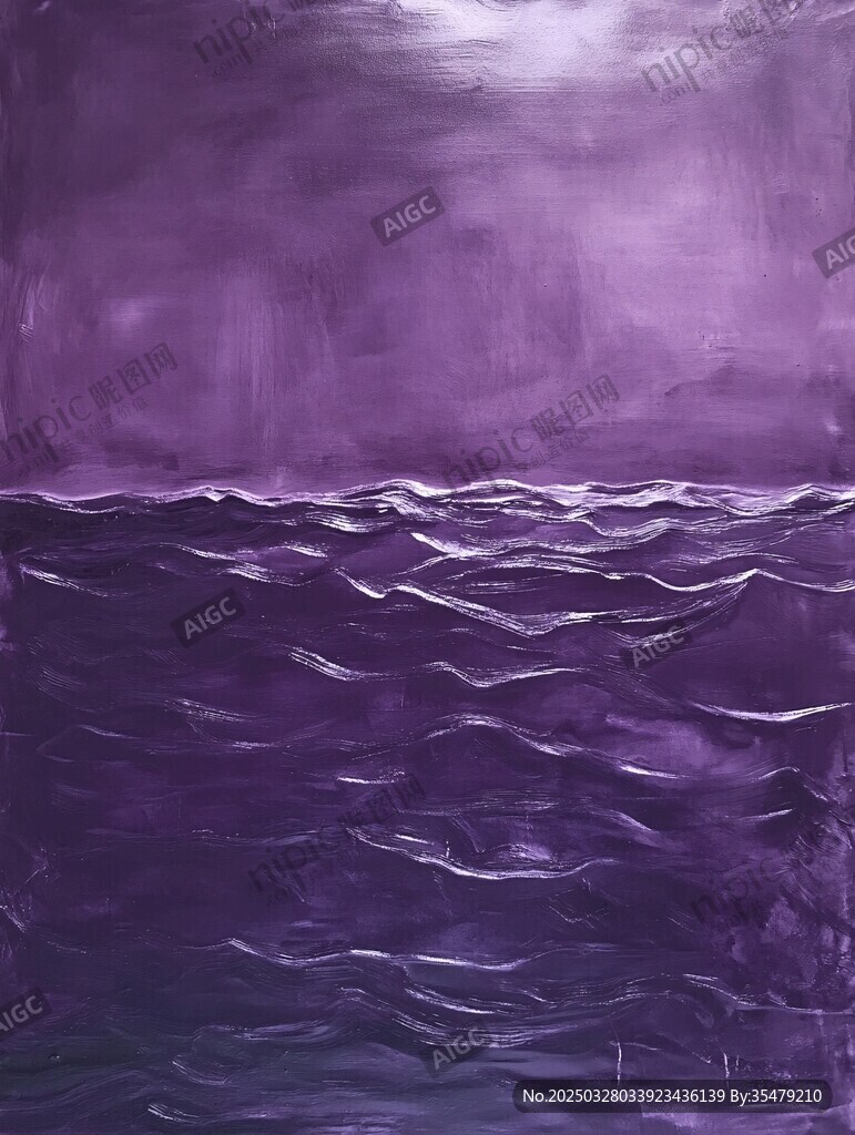 紫色海洋抽象藝術畫作