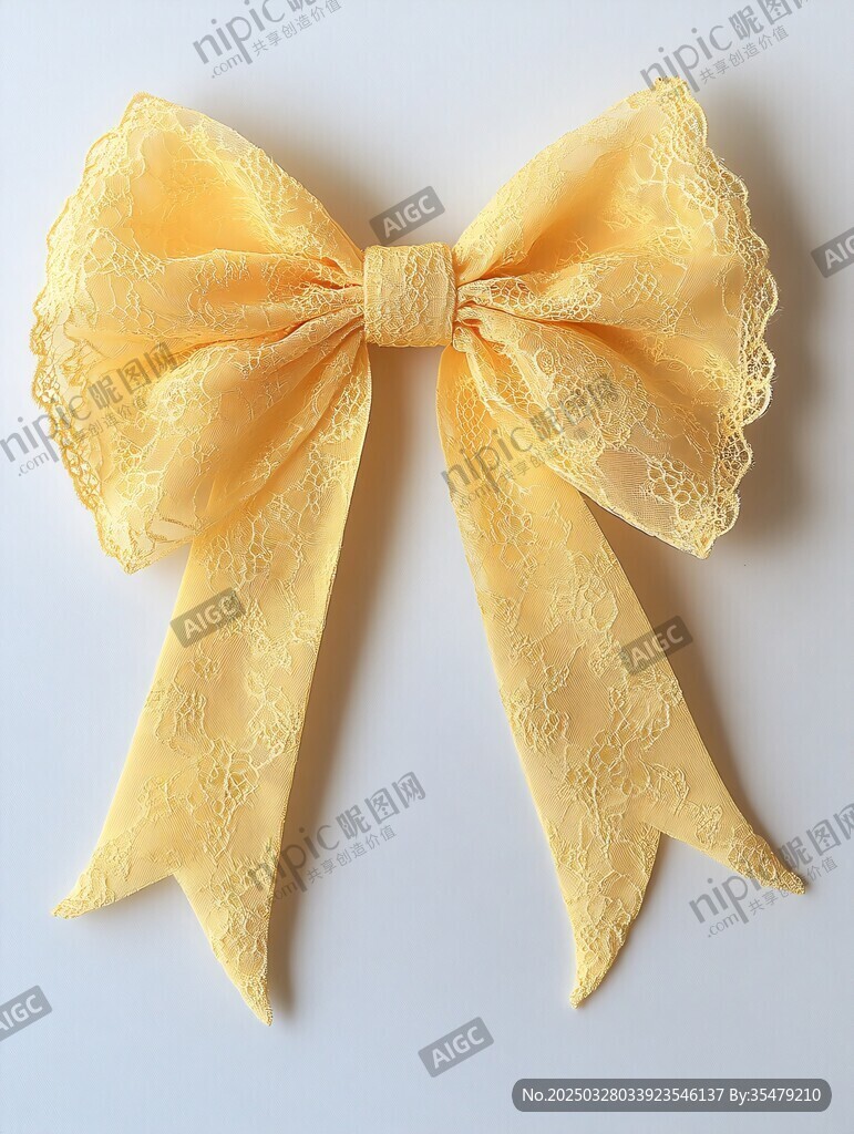 黃色蕾絲蝴蝶結(jié)發(fā)飾