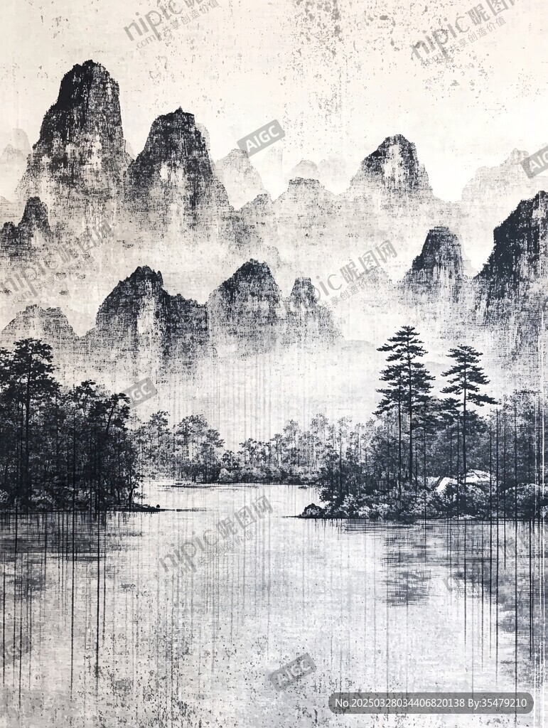 水墨山水間的靜謐景致