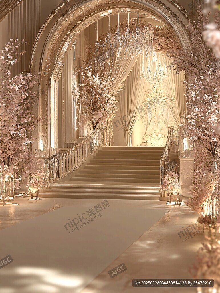 夢幻粉色系浪漫婚禮場景