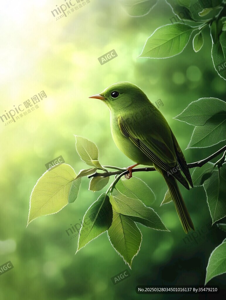 綠枝上的翠鳥