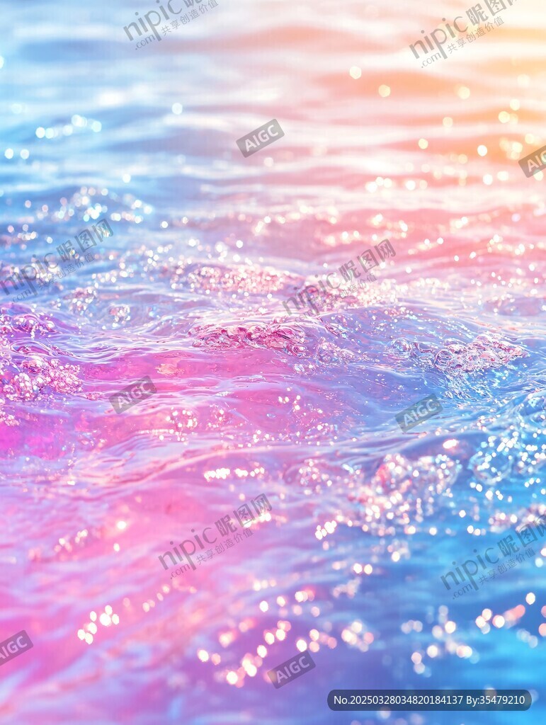 夢幻絢麗的波光粼粼水面