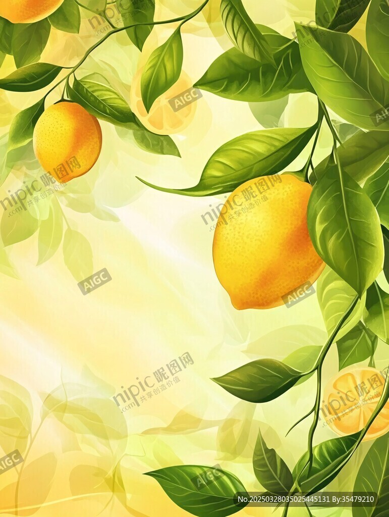 枝頭檸檬 清新自然畫面