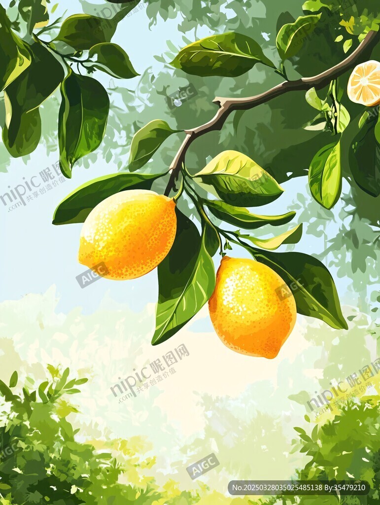 枝頭檸檬 清新自然之景