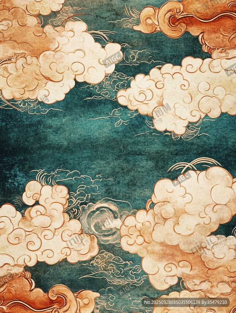古風祥云背景圖案