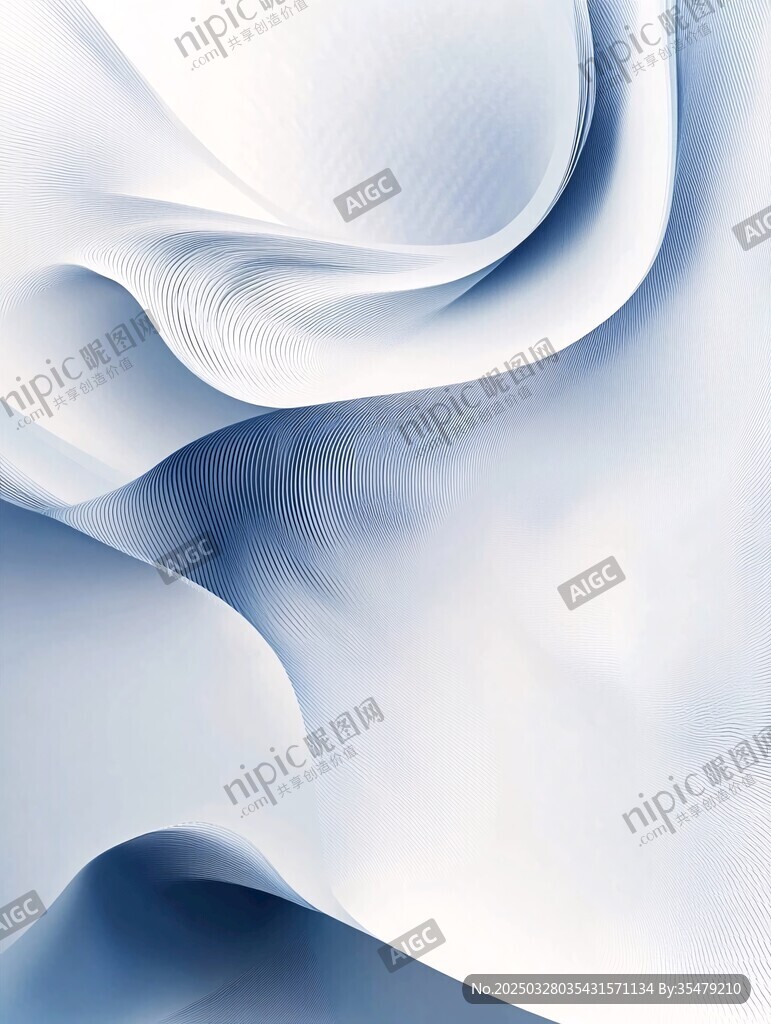 輕柔藍(lán)白綢布紋理畫面