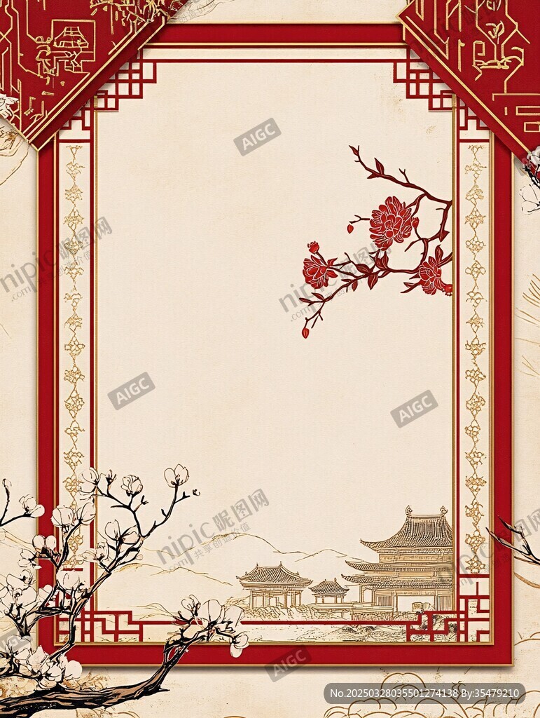 中式古典邊框背景圖