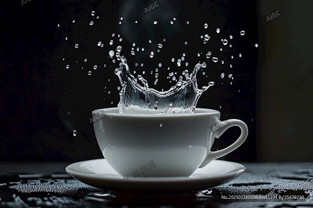 白杯濺水瞬間