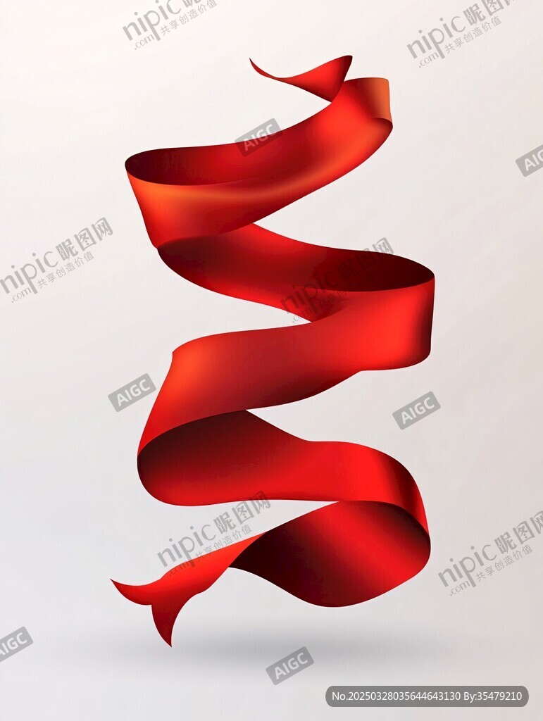 紅色螺旋飄帶設計素材