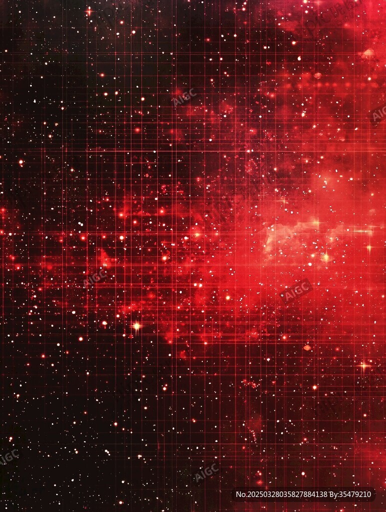 紅色璀璨星空科技背景圖
