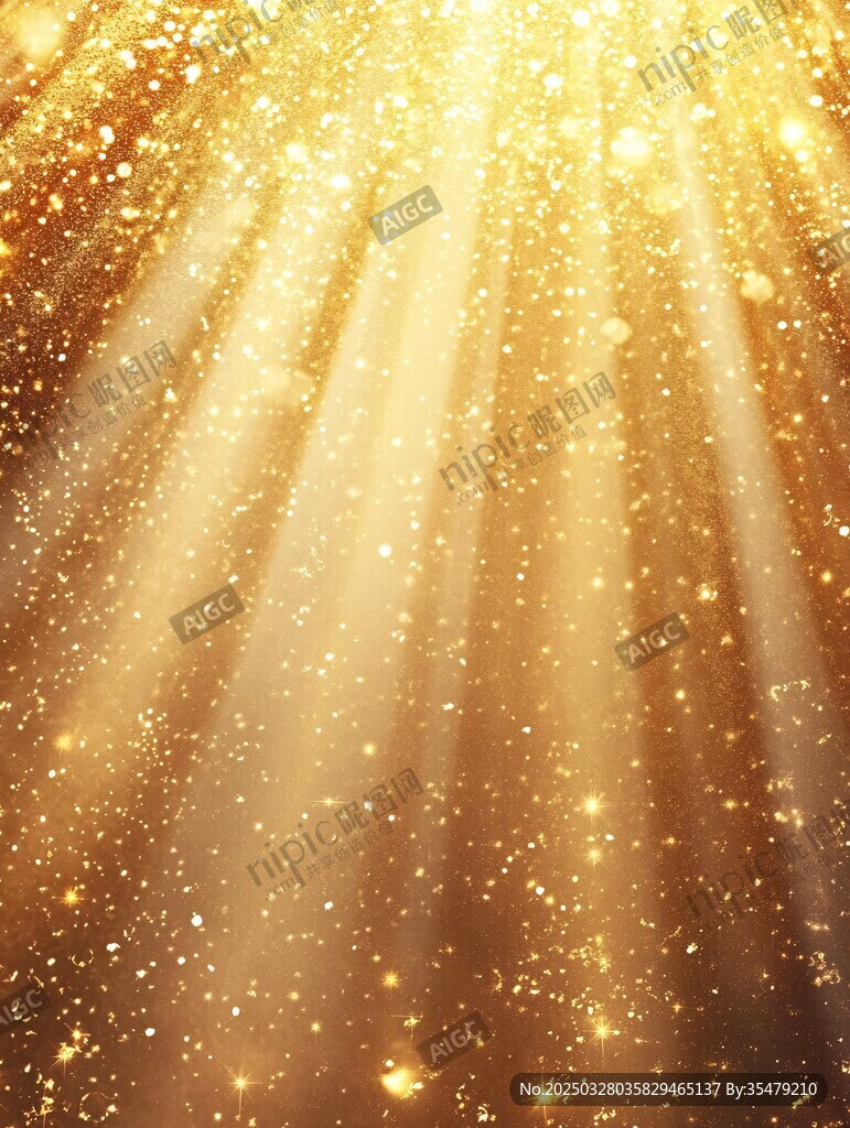 金色光芒閃耀夢幻背景