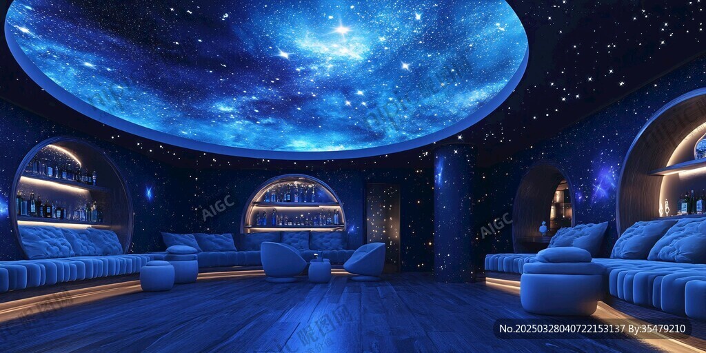 夢幻星空主題室內休閑空間