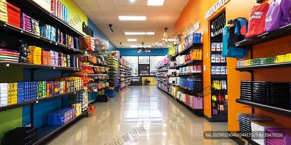多彩文具店內(nèi)部陳列景象