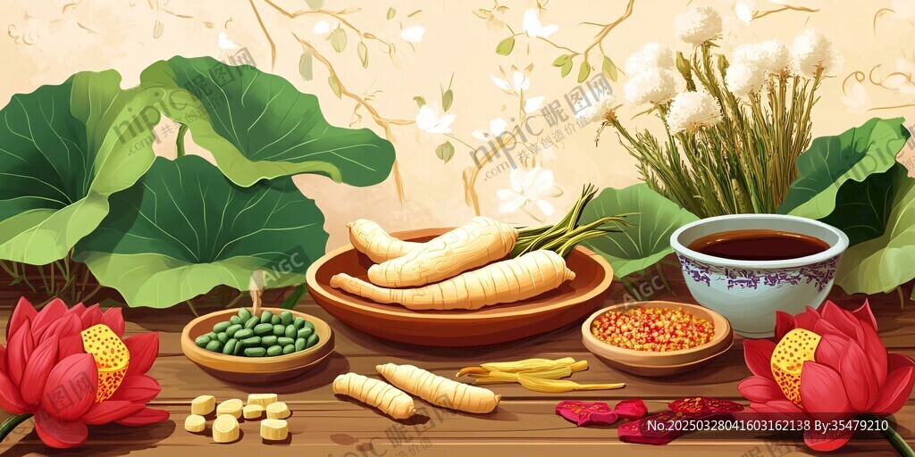 中式養(yǎng)生食材與草藥組合