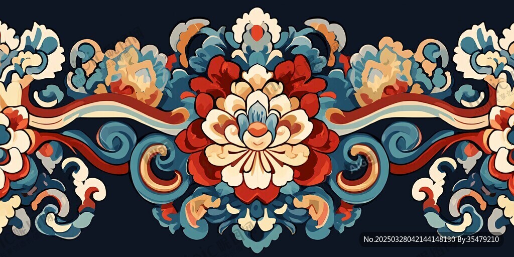 傳統(tǒng)中式花卉紋樣圖案