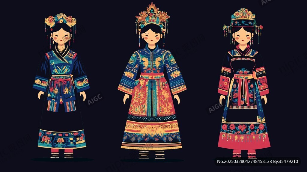 三款傳統(tǒng)戲曲服飾造型展示