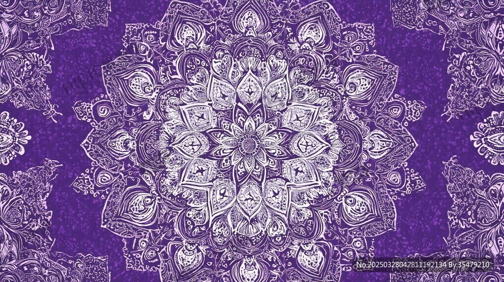 紫色曼陀羅花紋理圖案