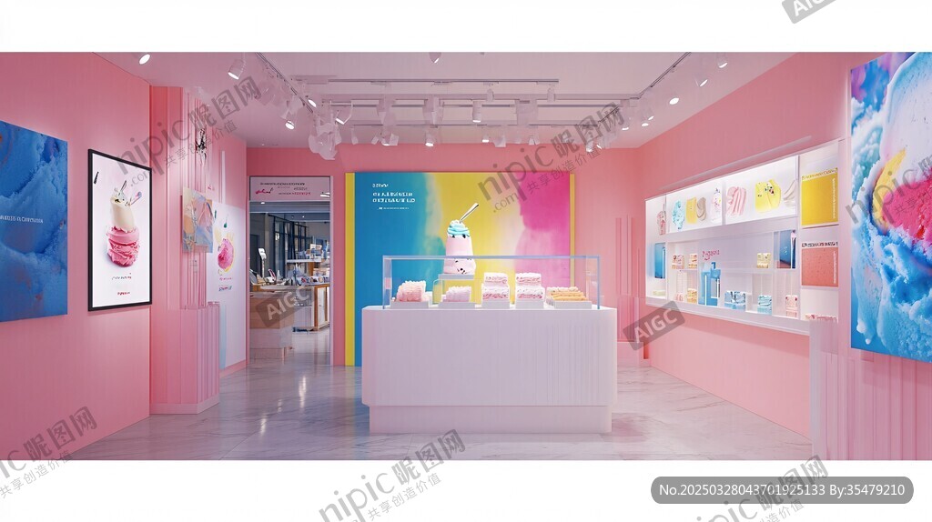 夢幻粉色系美妝產品店鋪