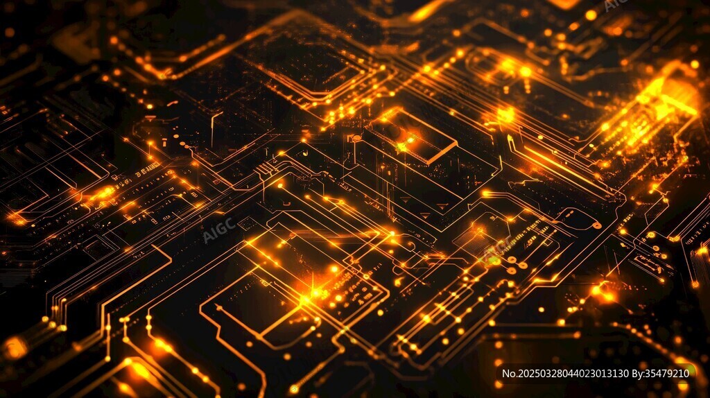 科技感電路板發(fā)光特效圖