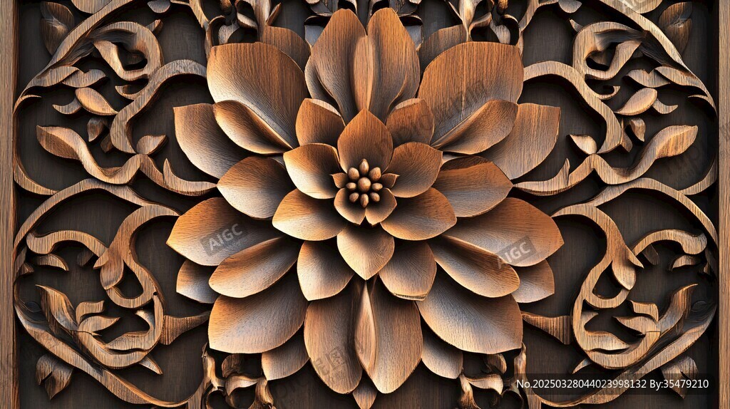 木雕花卉藝術(shù)裝飾圖案