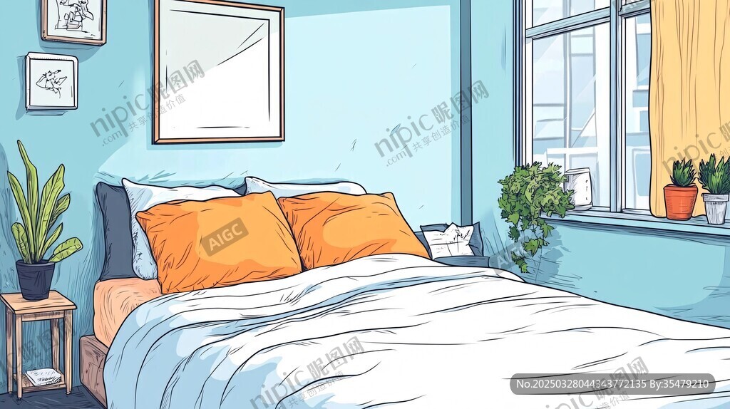 清新簡約風臥室一角
