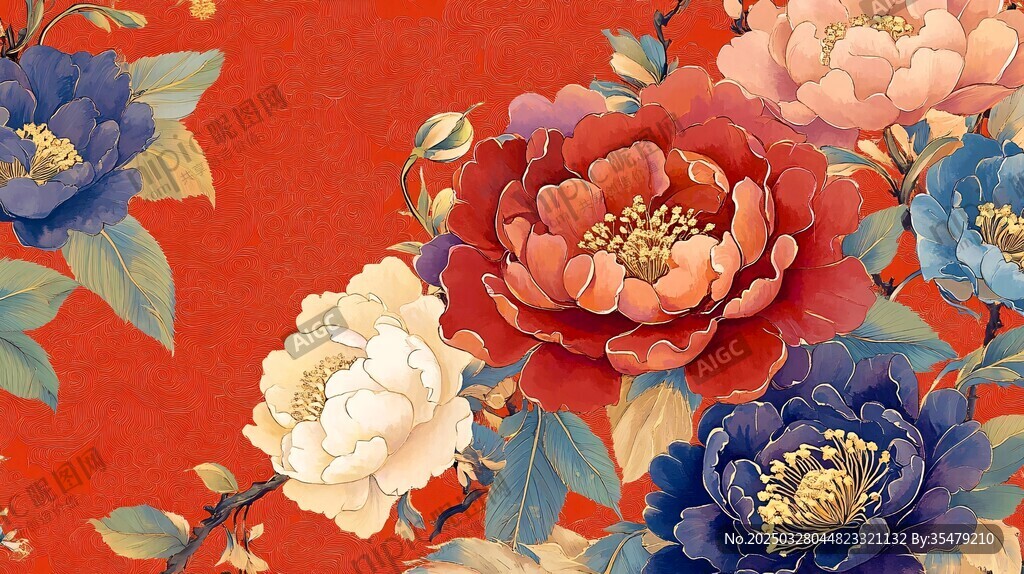 中式繁花圖