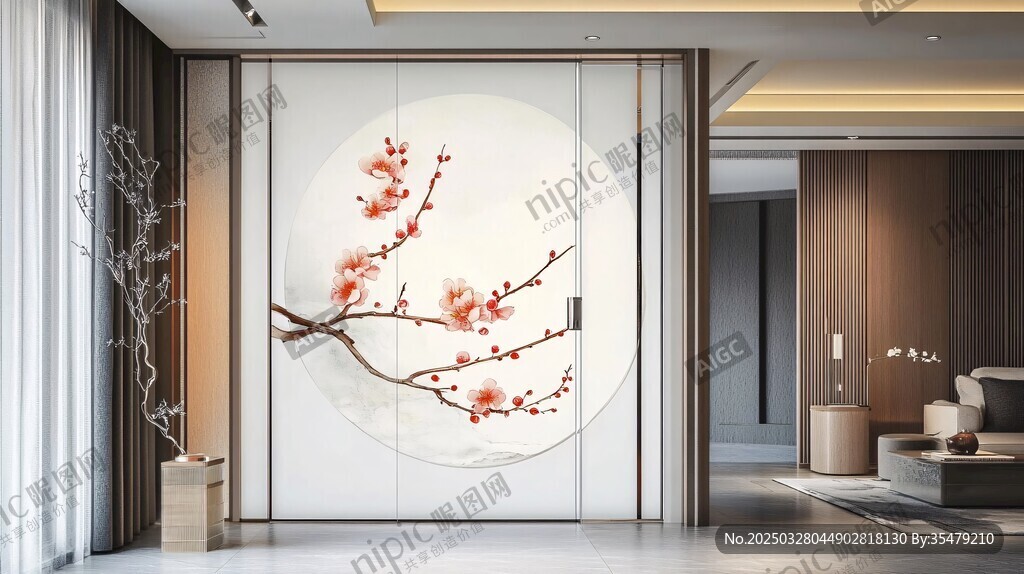 中式梅花屏風(fēng)的雅致空間
