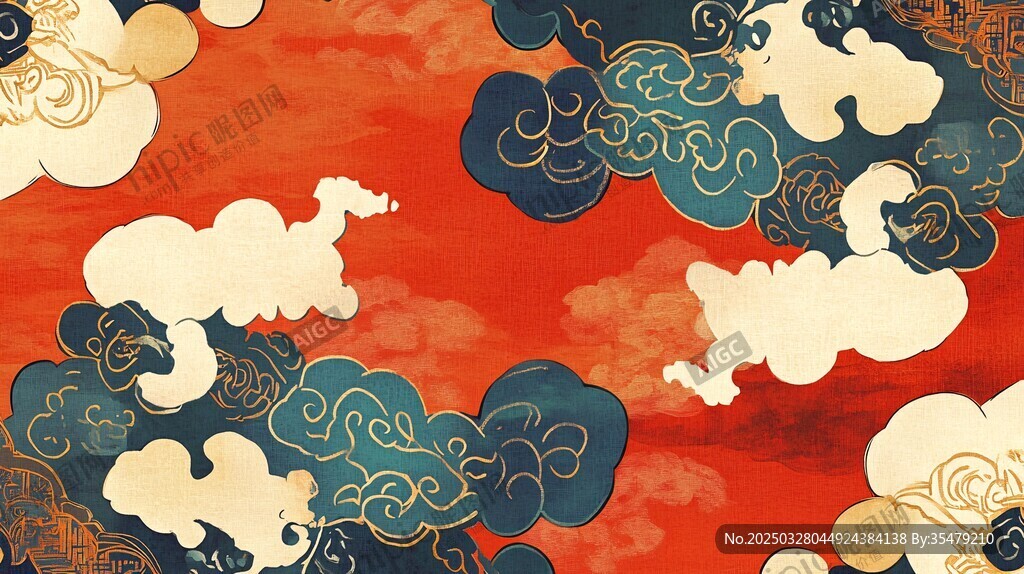 中式祥云背景圖