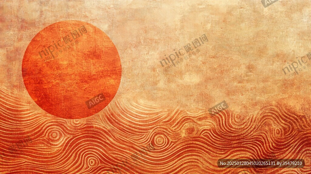 海上紅日 復(fù)古風(fēng)藝術(shù)圖景