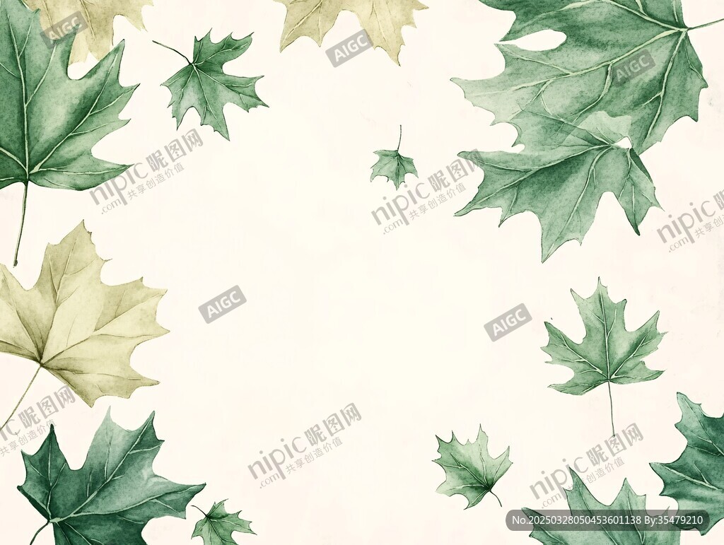 水彩風楓葉裝飾背景圖