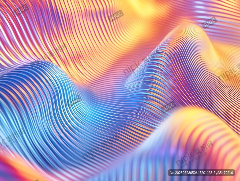 夢幻炫彩波紋抽象背景圖