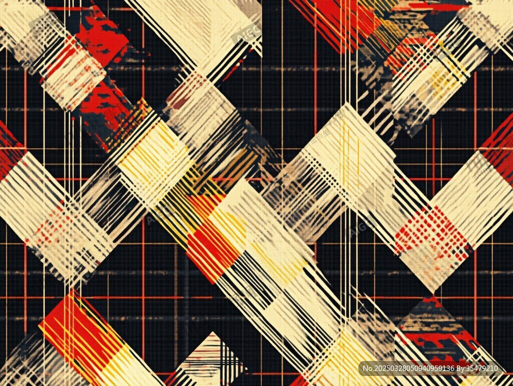 幾何抽象線條拼接圖案