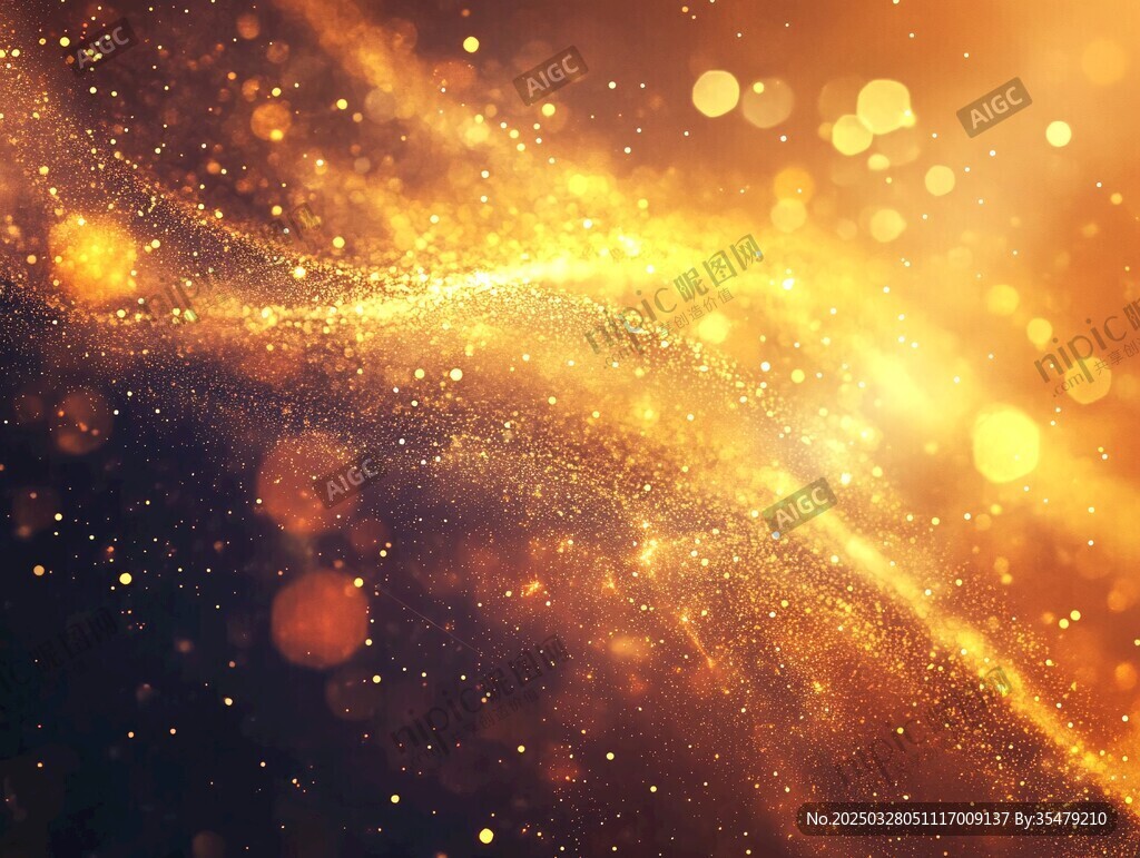 金色粒子夢幻光效背景