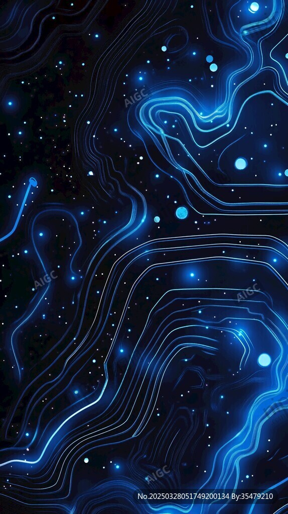 夢幻藍色科技感星空線條