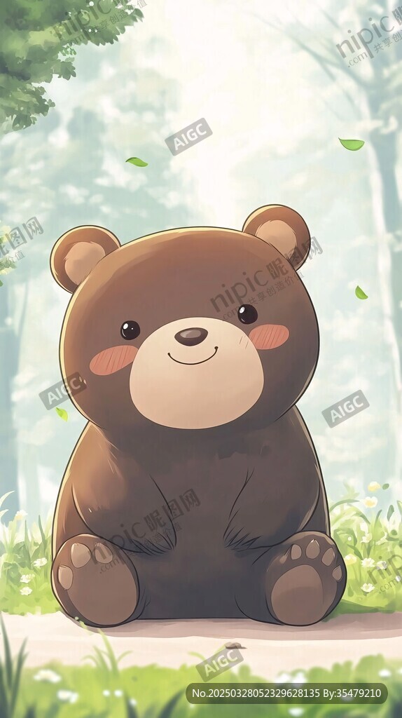 森林里的可愛小熊