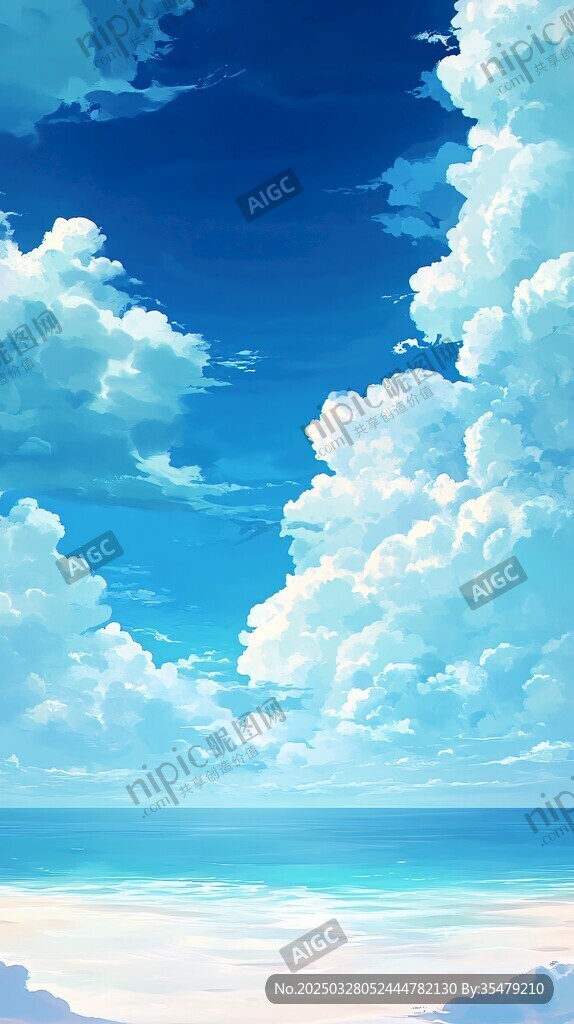 夢幻藍天碧海云端美景