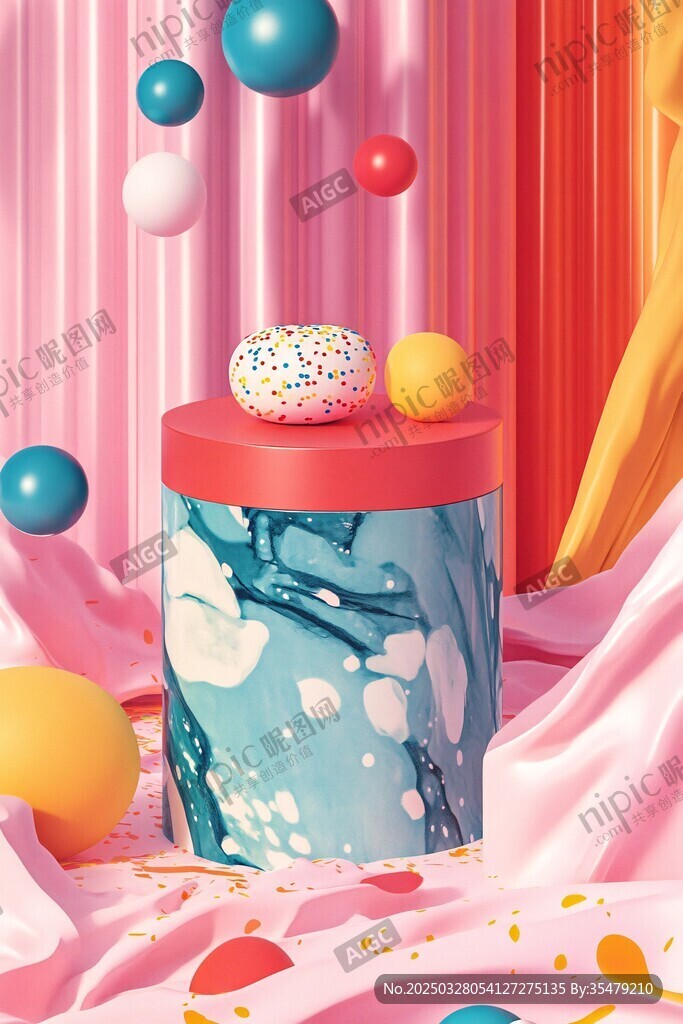 夢幻甜品罐與多彩球場景
