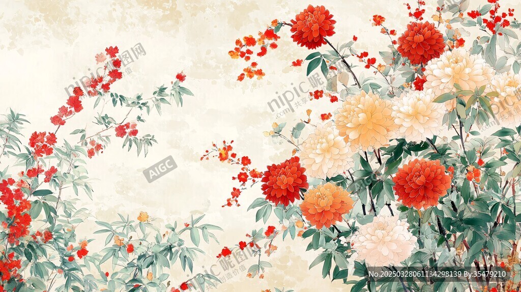 中式繁花圖