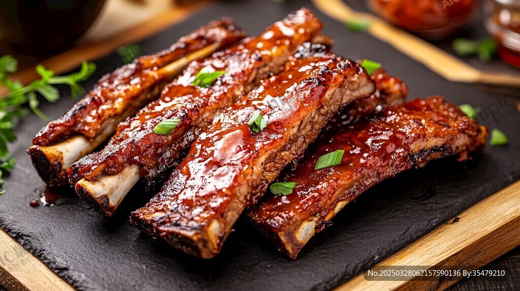 美味烤排骨誘人呈現(xiàn)