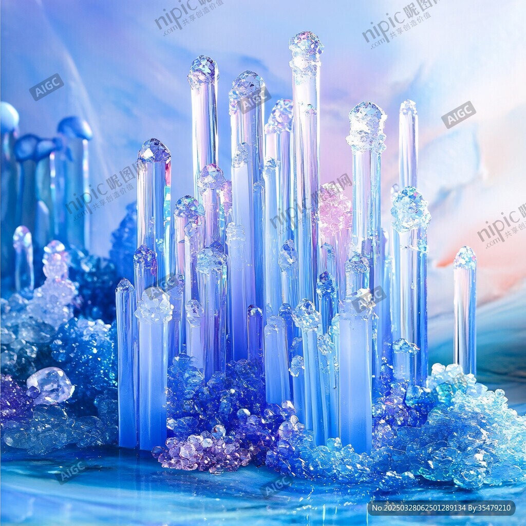 夢幻藍(lán)紫色水晶晶體景觀