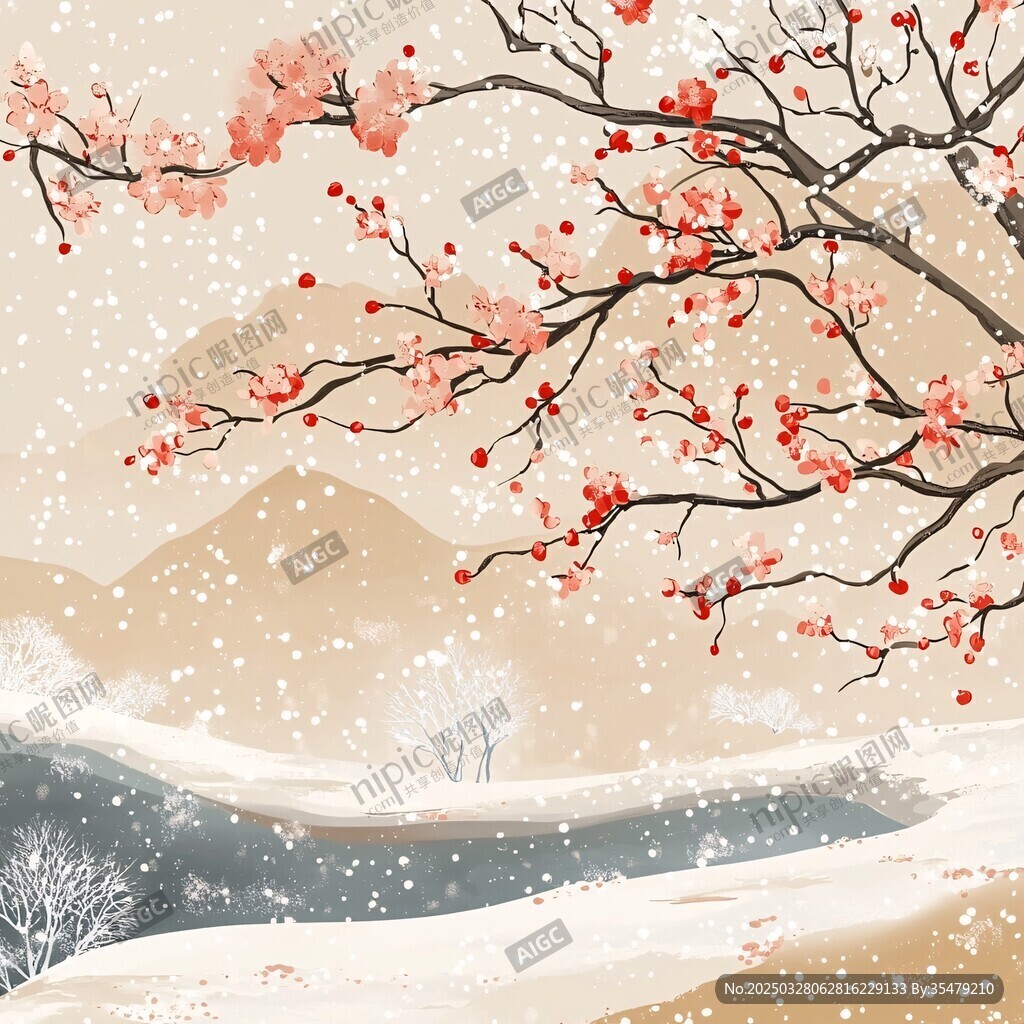 雪中紅梅圖
