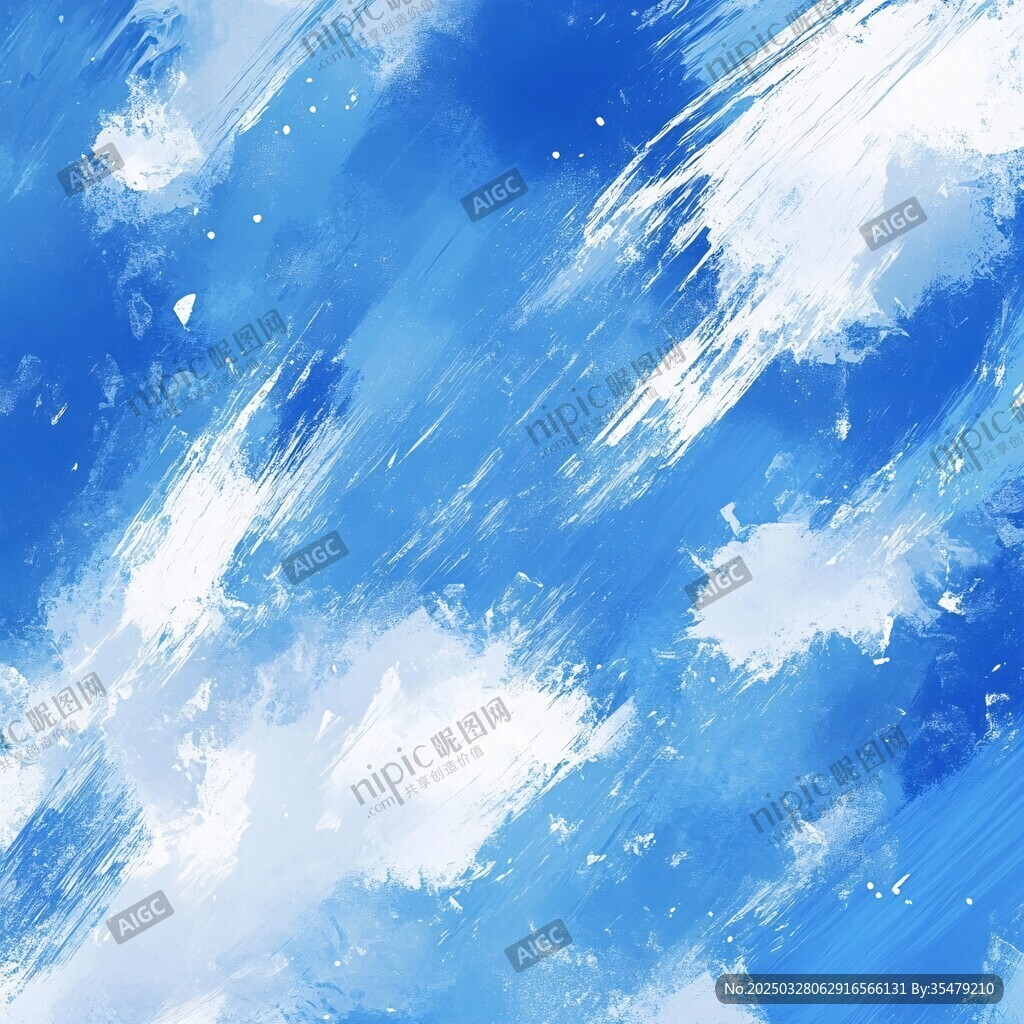 藍色水彩筆觸抽象背景圖