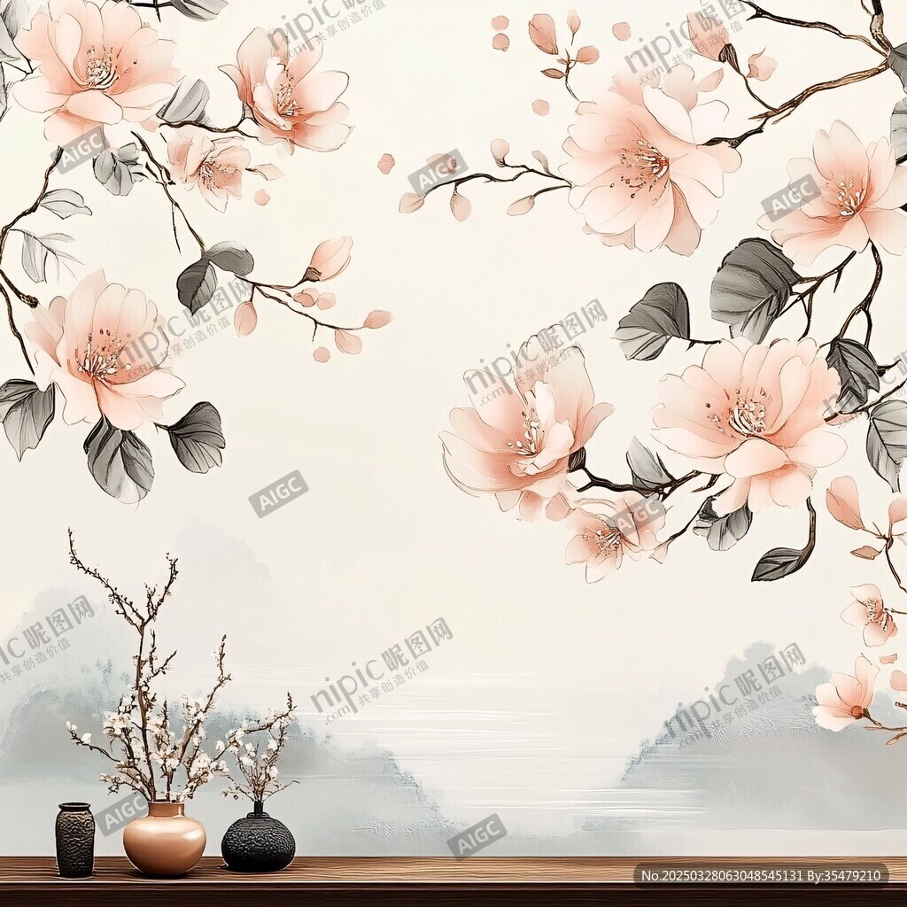 中式玉蘭花墻飾與擺件