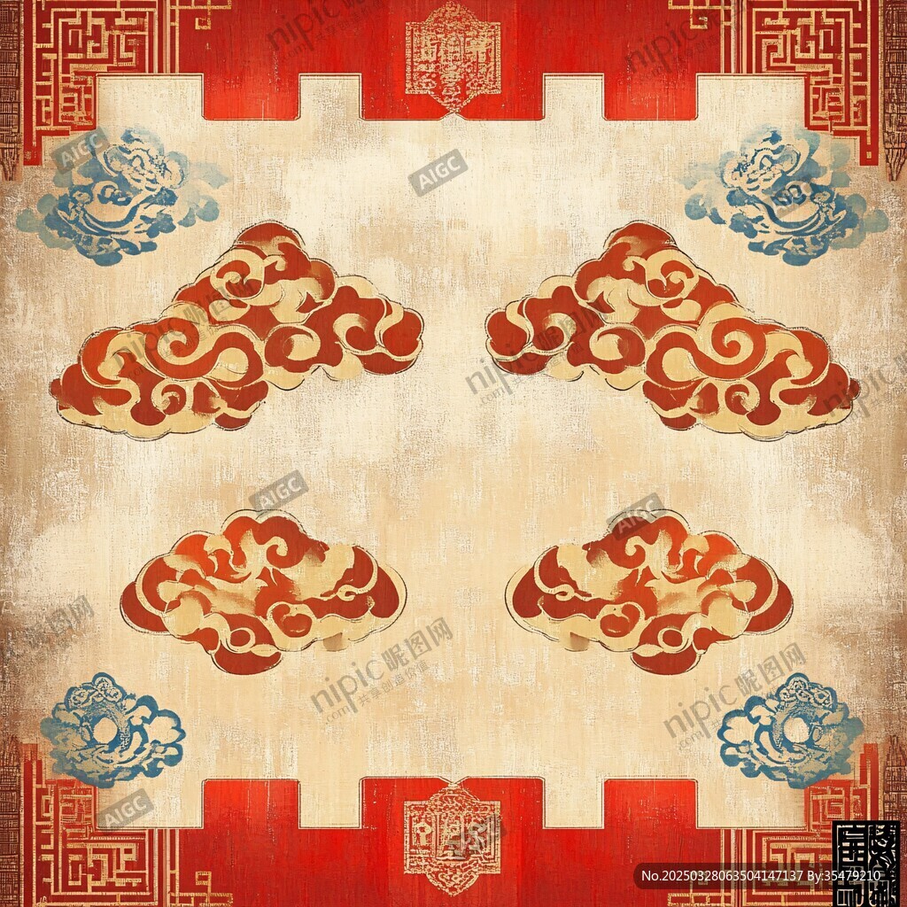 中式傳統(tǒng)云紋古典裝飾圖案