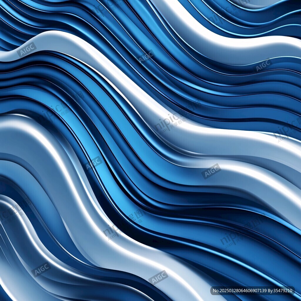 藍(lán)色波浪抽象3D紋理背景
