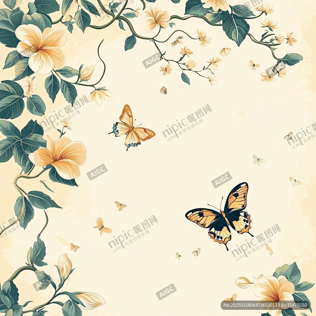 花卉蝴蝶的唯美自然畫面