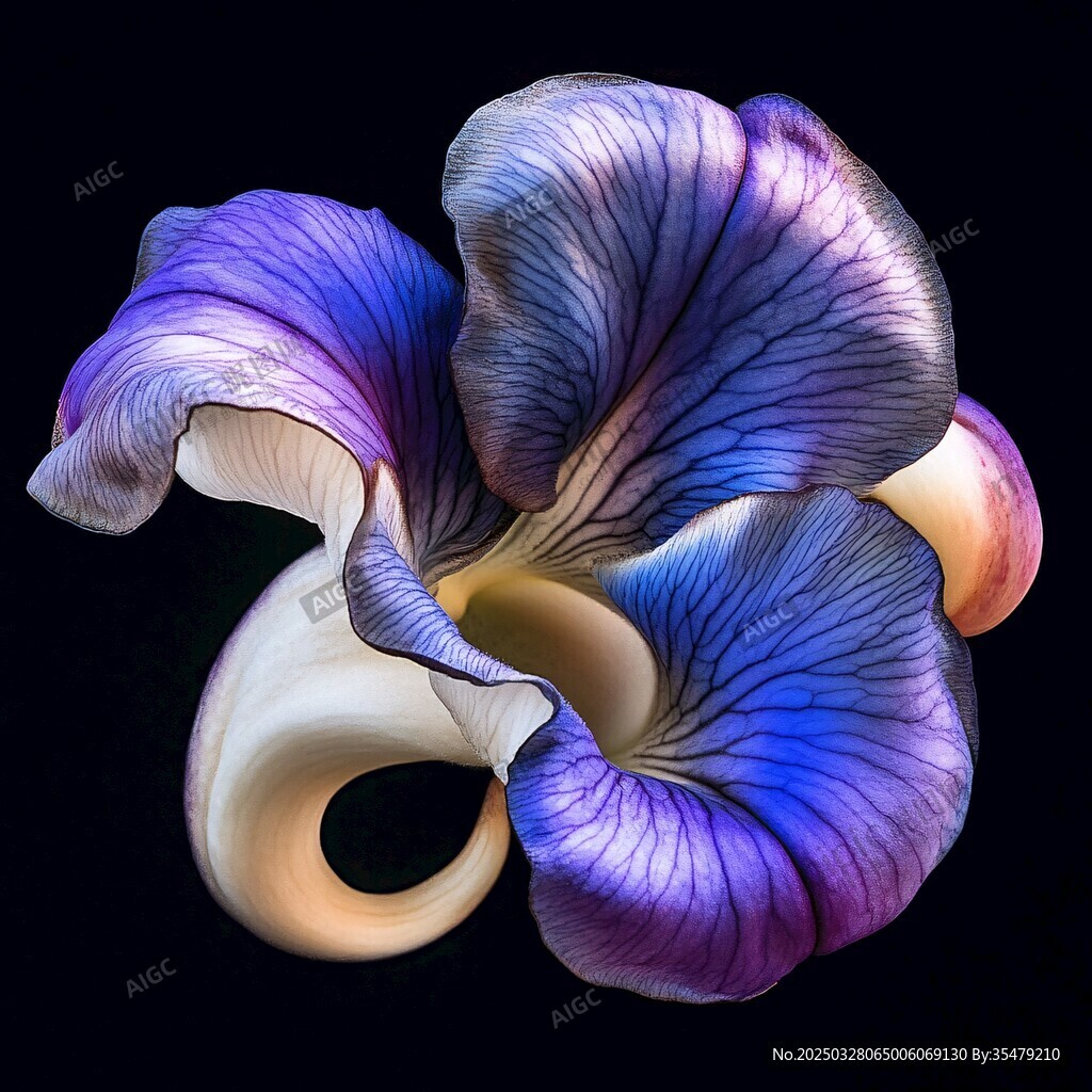 夢幻紫色奇異花朵藝術造型