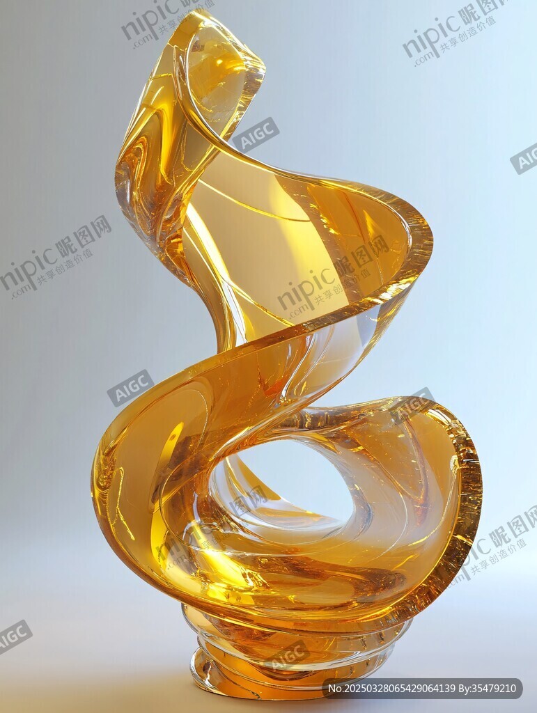 金色玻璃螺旋藝術(shù)雕塑